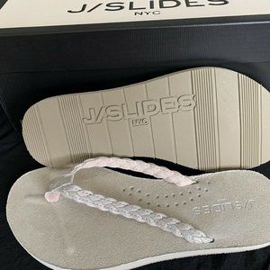 J/SLIDES NYC Nadia Leather Flip Flop Sandals Size